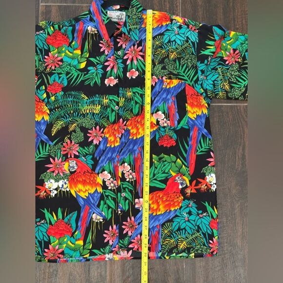 Men’s Vintage Original Hawaiian Shirt by Monticerutti Tropical Parrot Print sz M - Picture 7 of 11